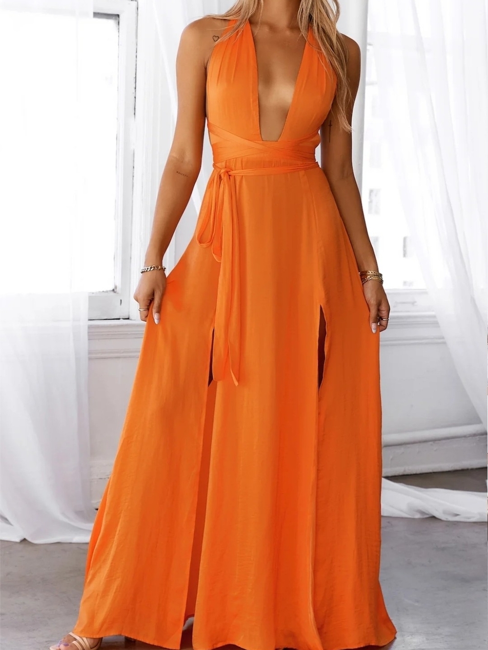 Hello Molly Satin Maxi Dress Size S Elegant Occasion Dress